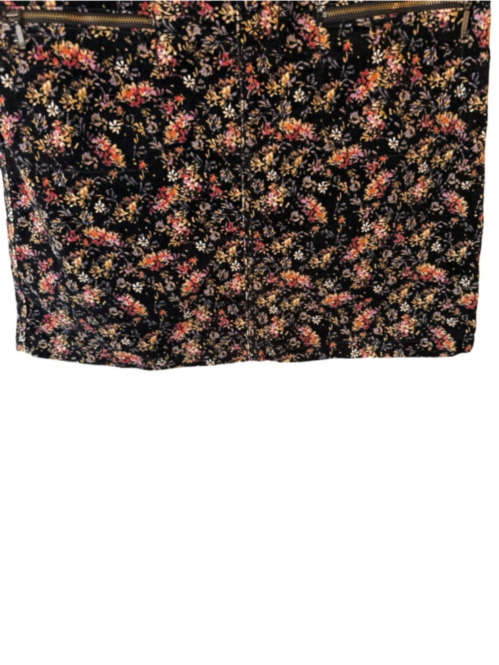 Mossimo Supply Co. Black Floral Mini Skirt with Pink & Rust Blooms Size 8 - Picture 9 of 13